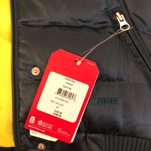 NWT North Face Oh Snap Vest (Deep Teal) - Picture 6 of 7
